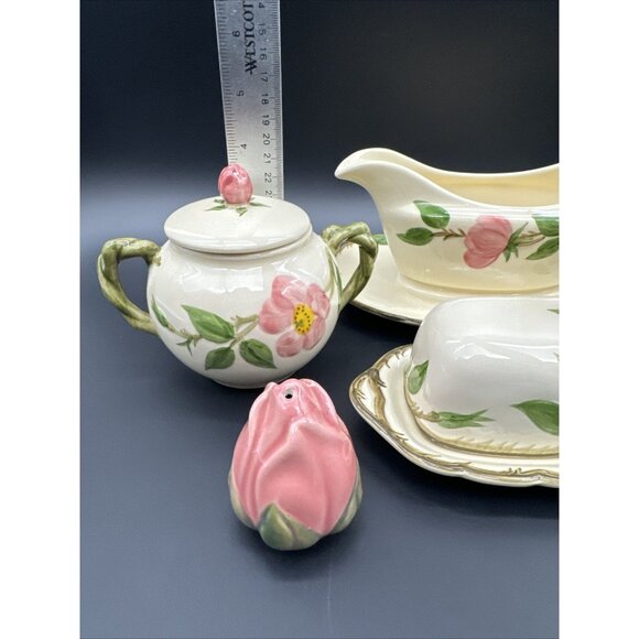 Vintage Franciscan Desert Rose Butter Gravy Cream Sugar S&P Set EUC Lot Pink - Picture 7 of 16